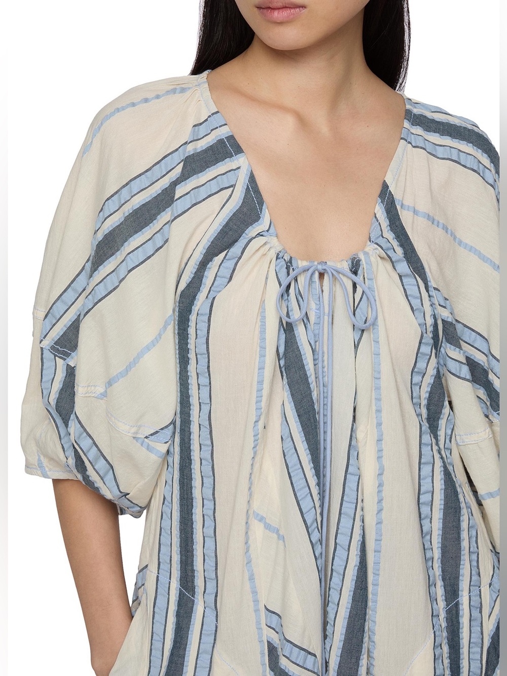 NWT Free People Bop Around Stripe Romper
Color: Seaside Stripe Ivory - Picture 2 of 12